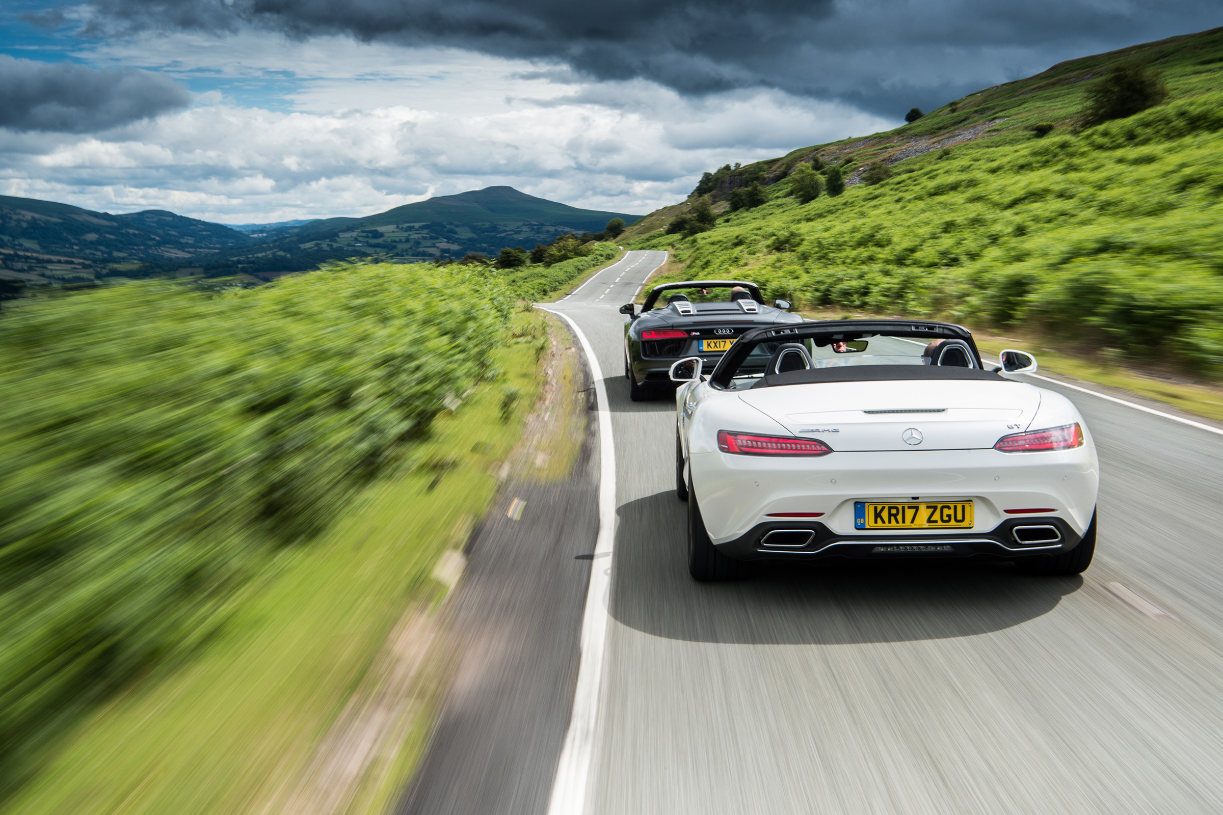 Mercedes-AMG GT Roadster and Audi R8 Spyder