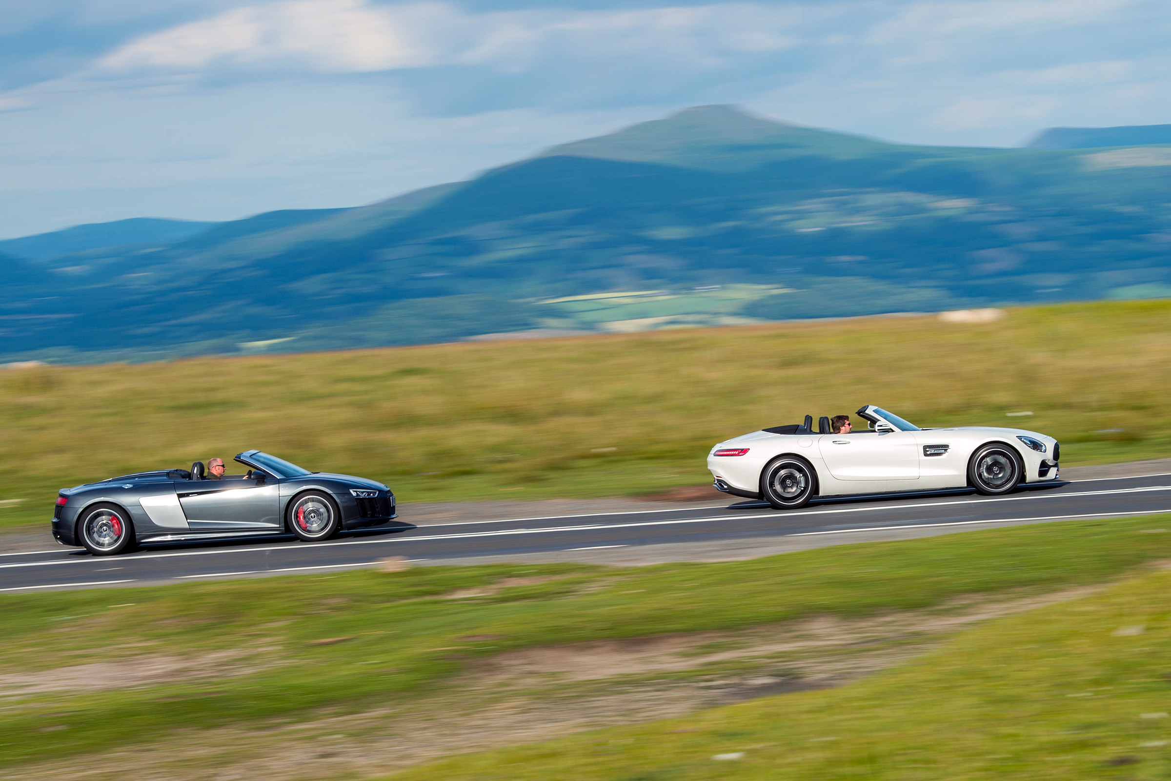 Mercedes-AMG GT Roadster and Audi R8 Spyder