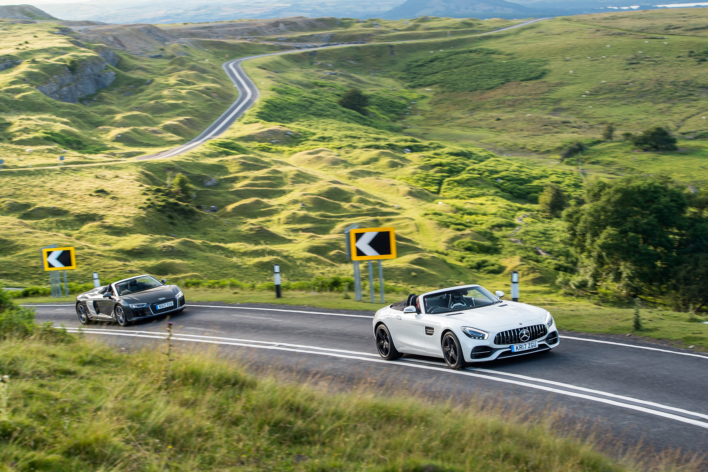 Mercedes-AMG GT Roadster and Audi R8 Spyder