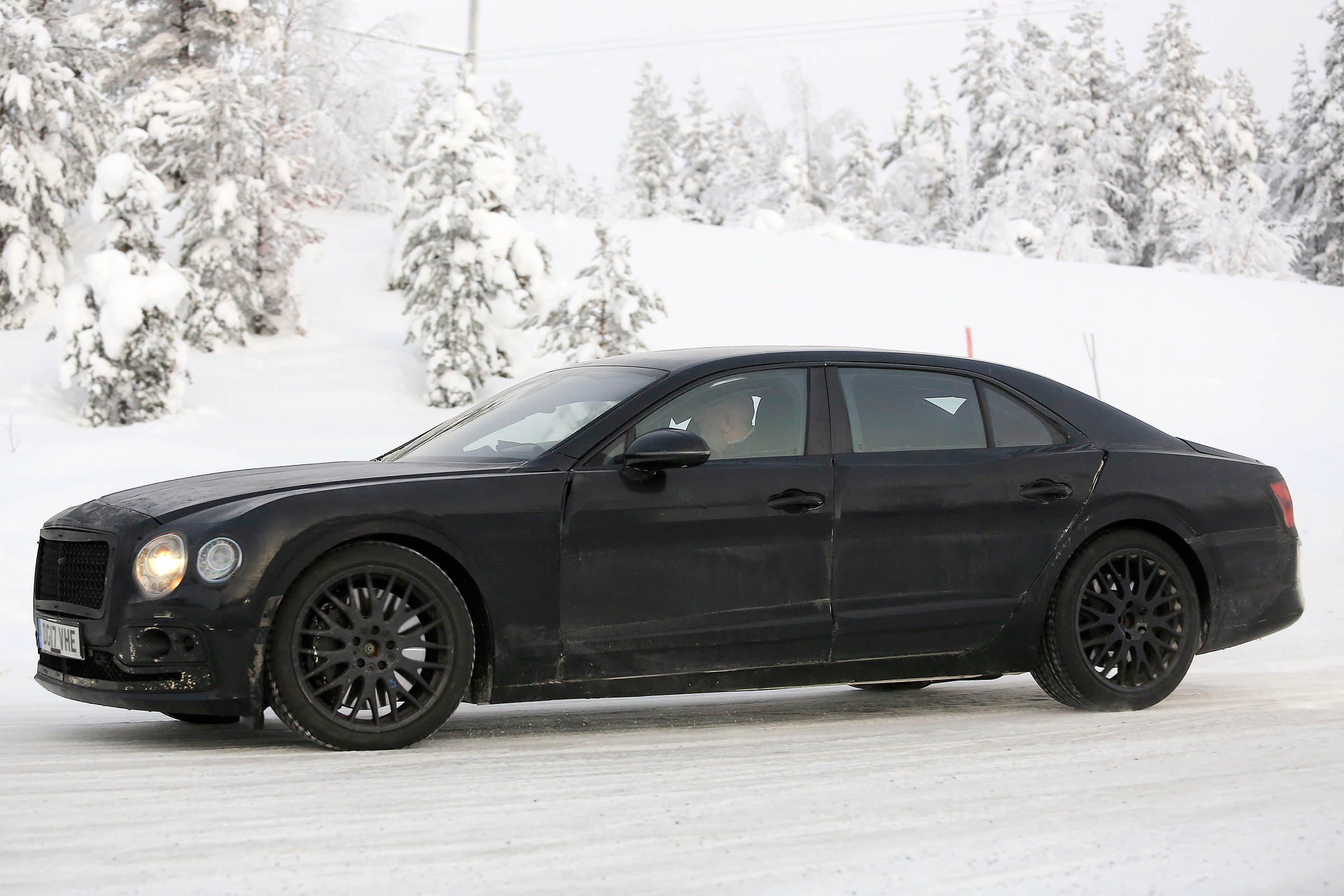 Bentley Flying Spur spied – side