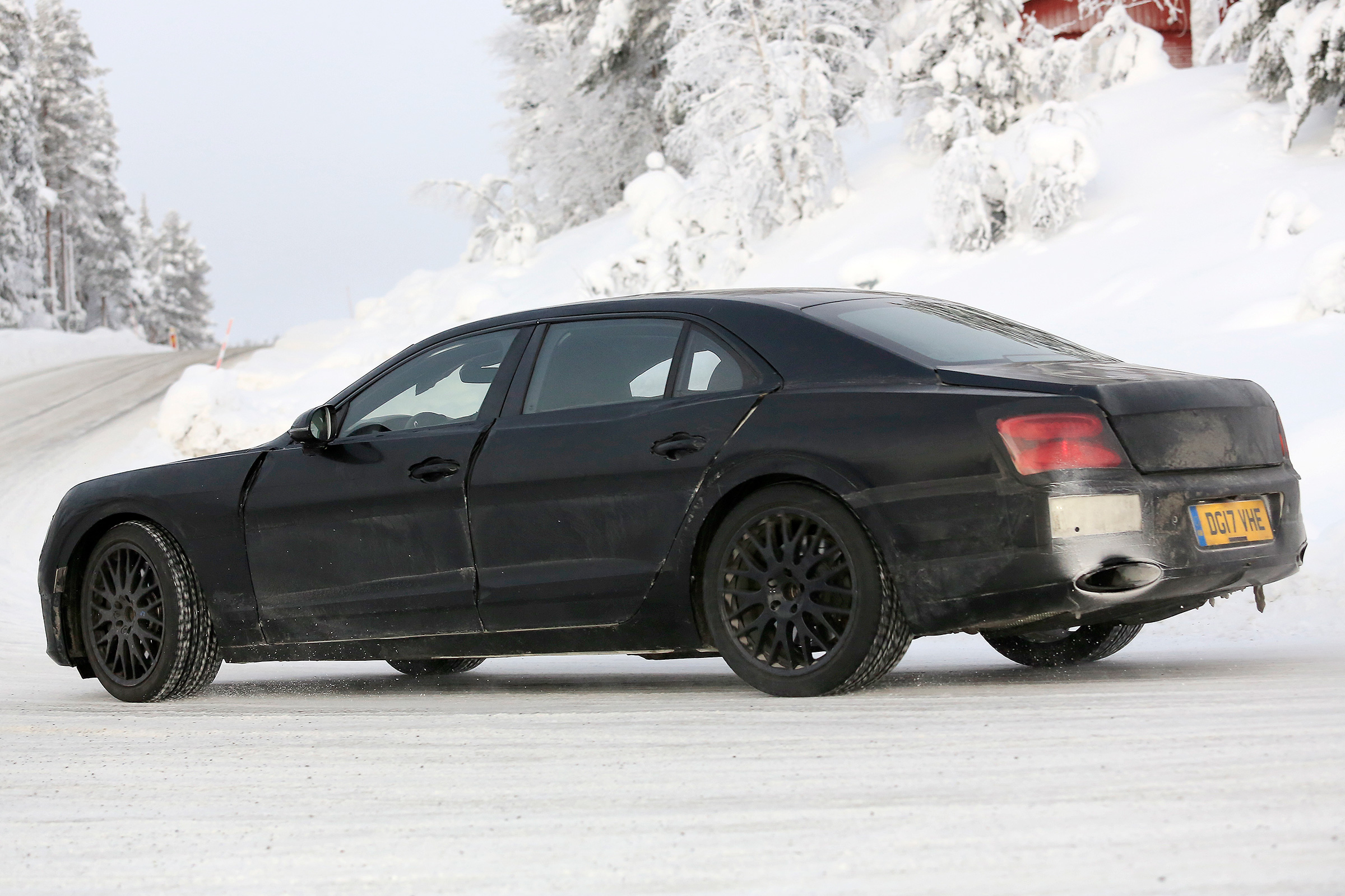 Bentley Flying Spur spied – side