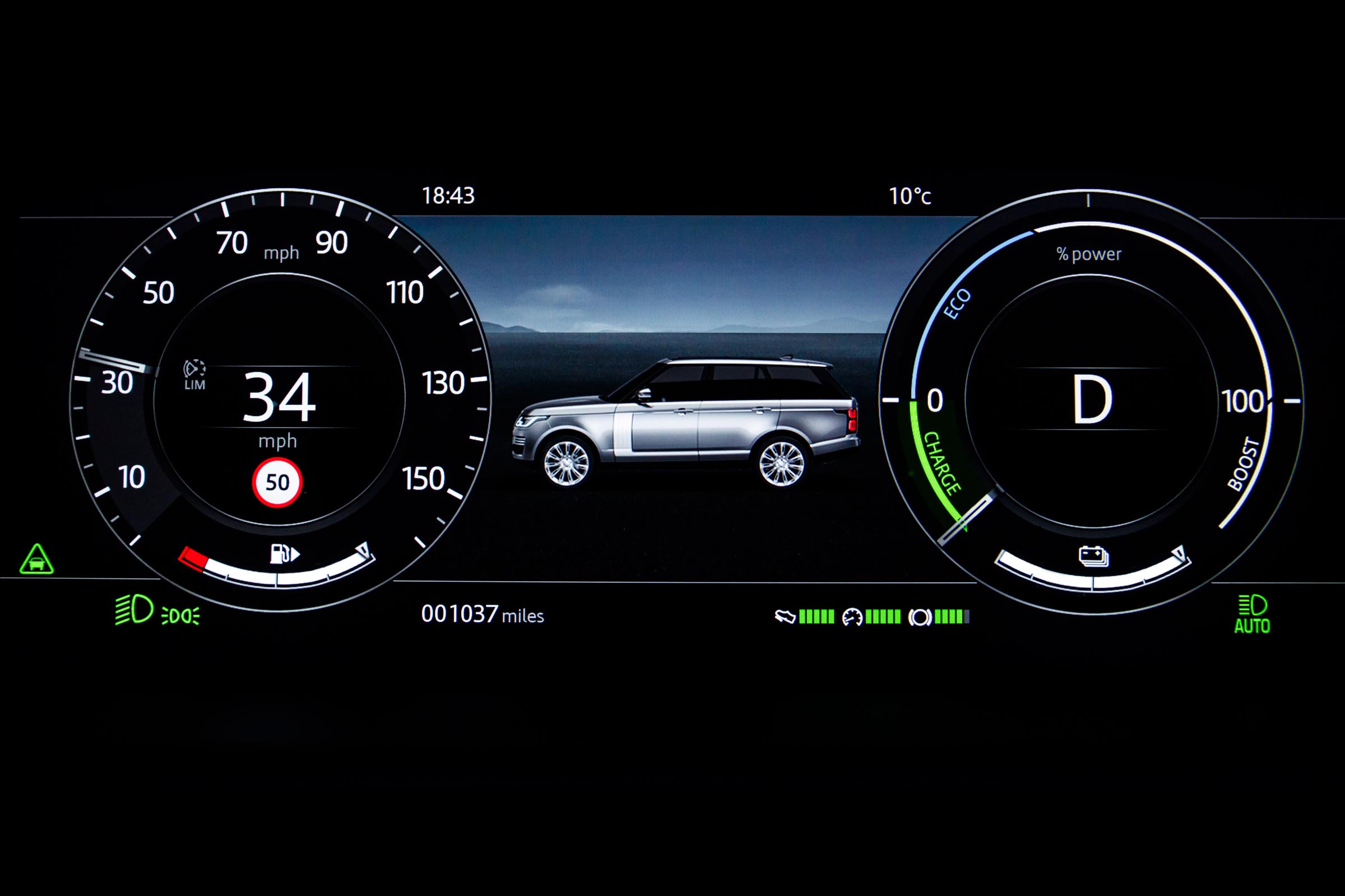Range Rover P400e PHEV dials