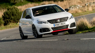 Hyundai i30N group test (Golf GTI and Peugeot 308 GTI) - front
