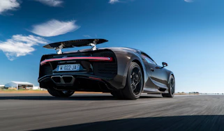 Bugatti Chiron black - rear driving
