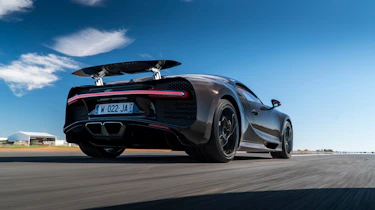 Bugatti Chiron black - rear driving
