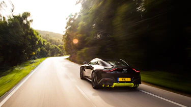 Aston Martin Vantage - black rear tracking