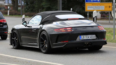 Porsche 911 Speedster spy - rear quarter