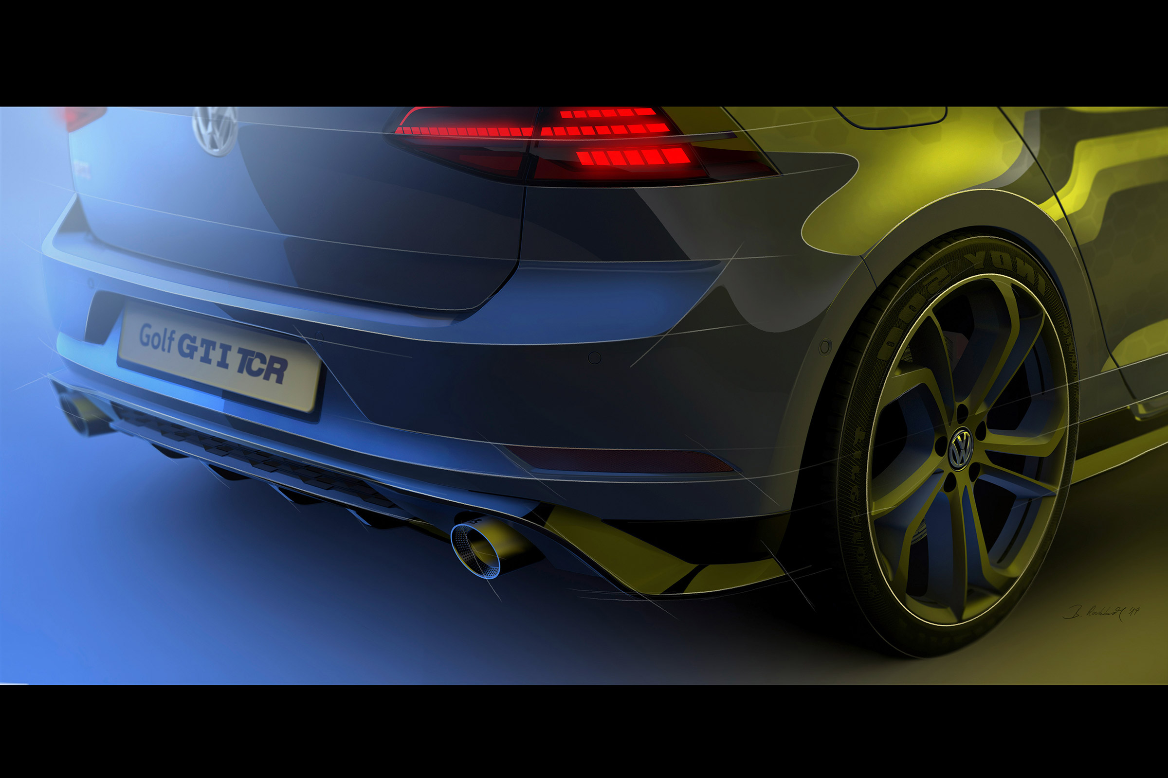 Golf GTi TCR front sketchrear