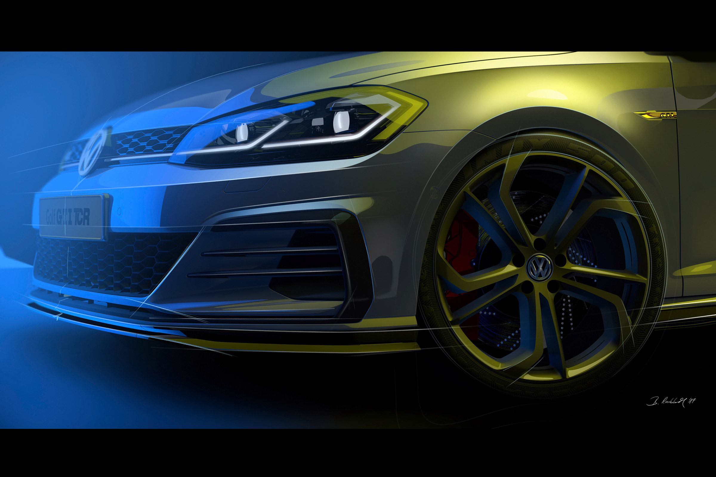 Golf GTi TCR front sketchfrotn