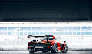 McLaren Senna at silverston - rear garage