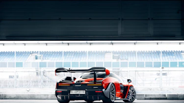 McLaren Senna at silverston - rear garage