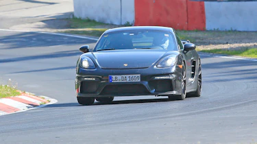 Porsche 718 Cayman GT4 on track - front