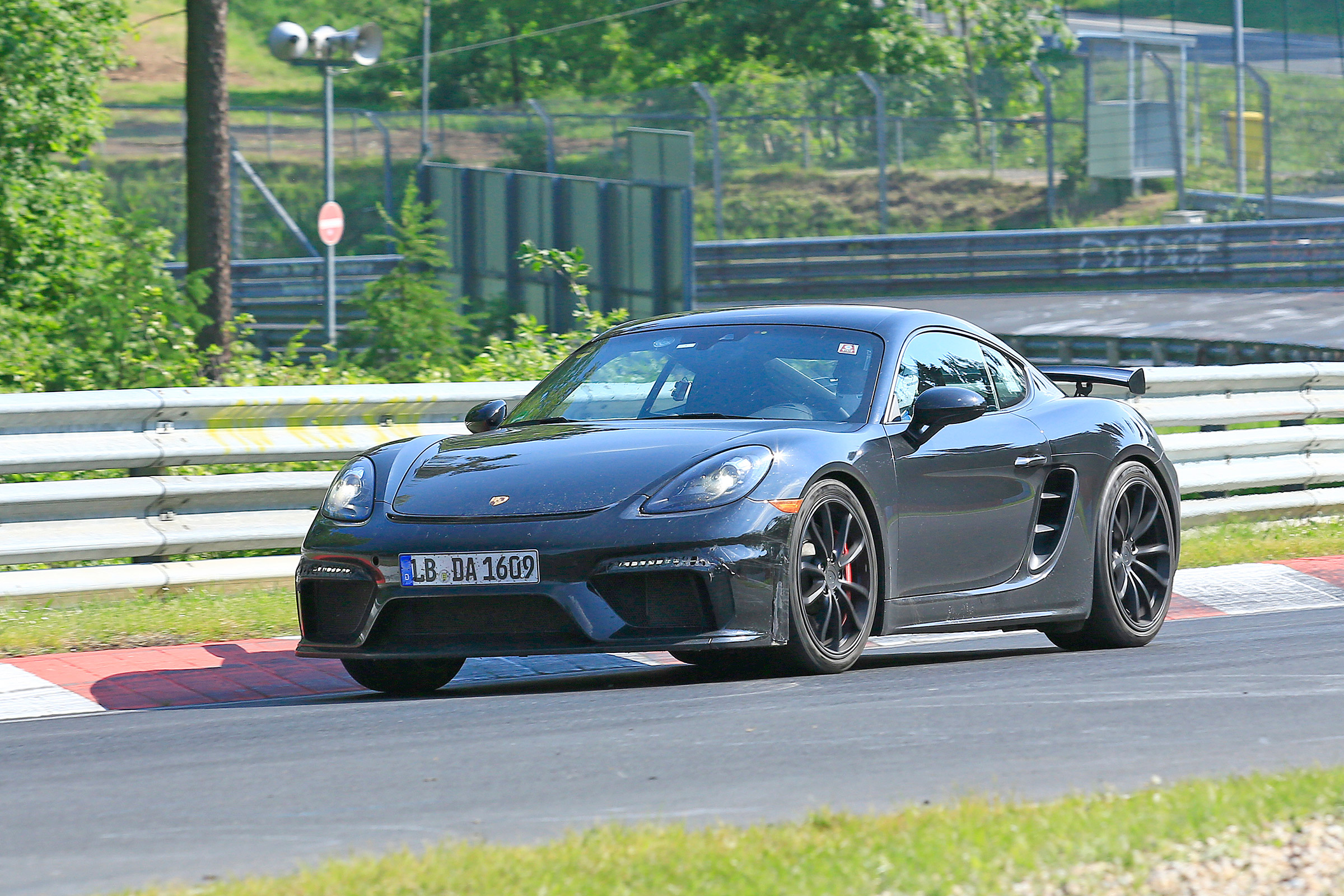 Porsche 718 Cayman GT4 on track - front