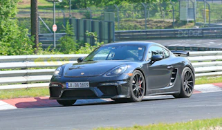 Porsche 718 Cayman GT4 on track - front