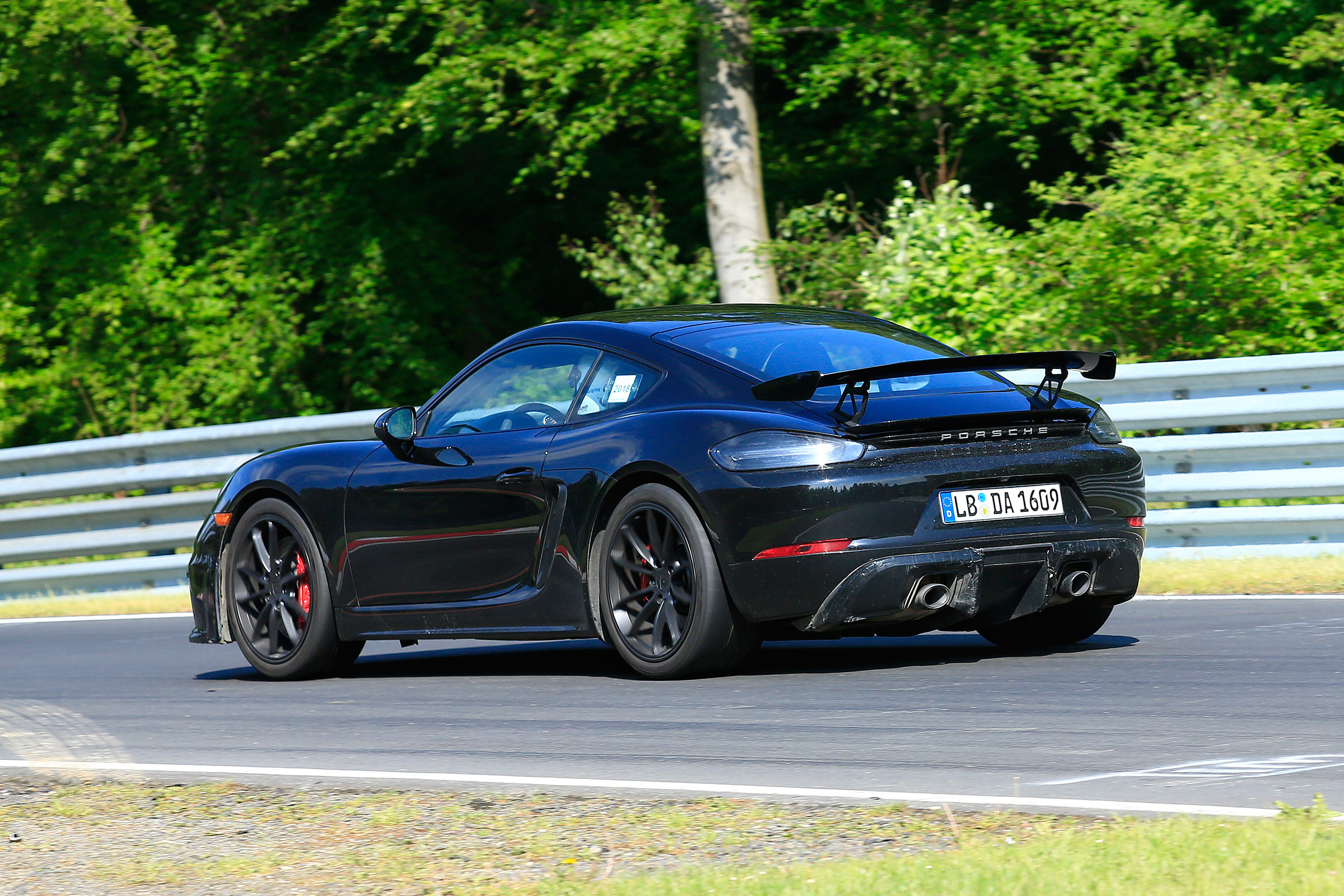 Porsche 718 Cayman GT4 on track - rear