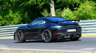 Porsche 718 Cayman GT4 on track - rear
