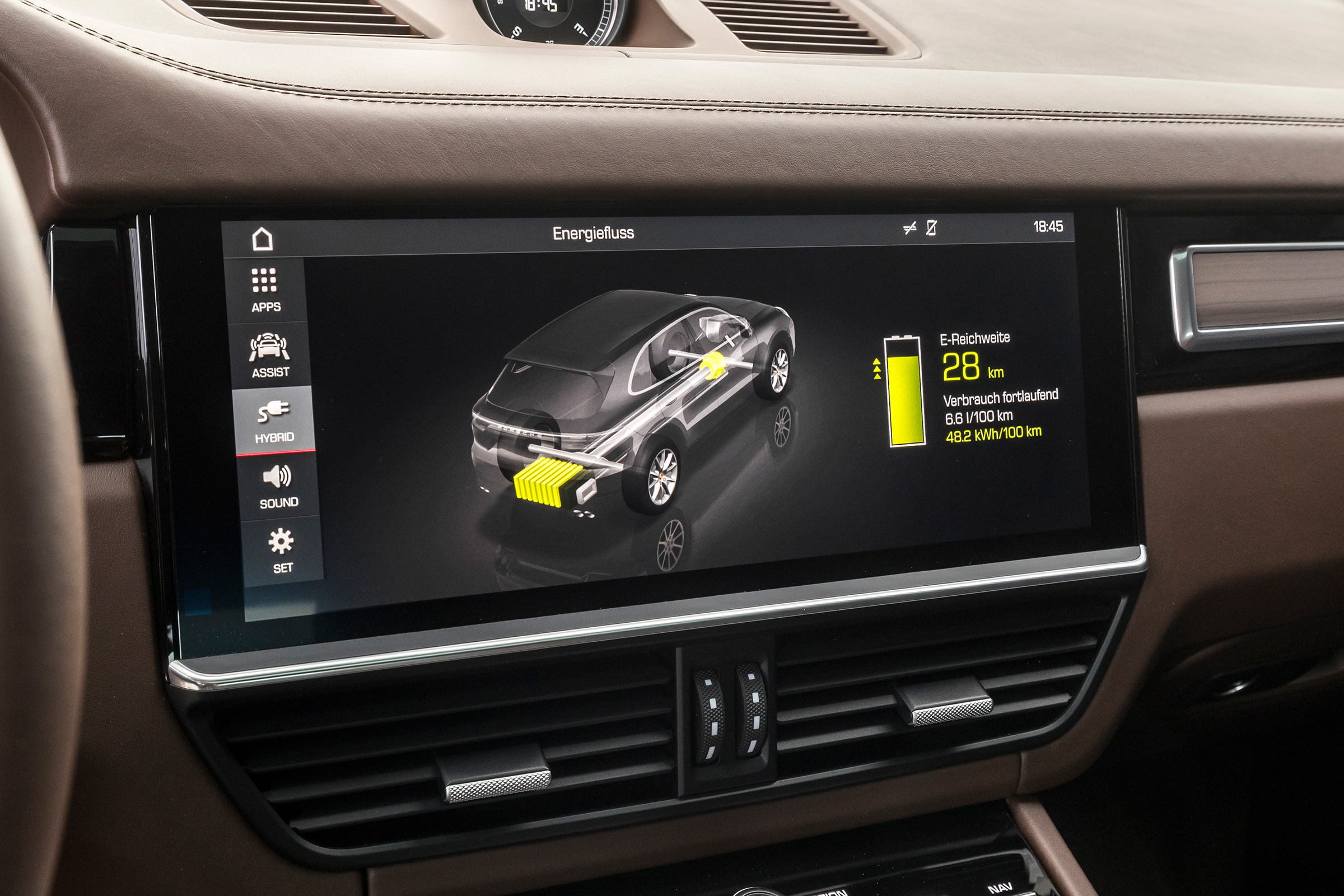 Porsche Cayenne E-Hybrid – centre console display