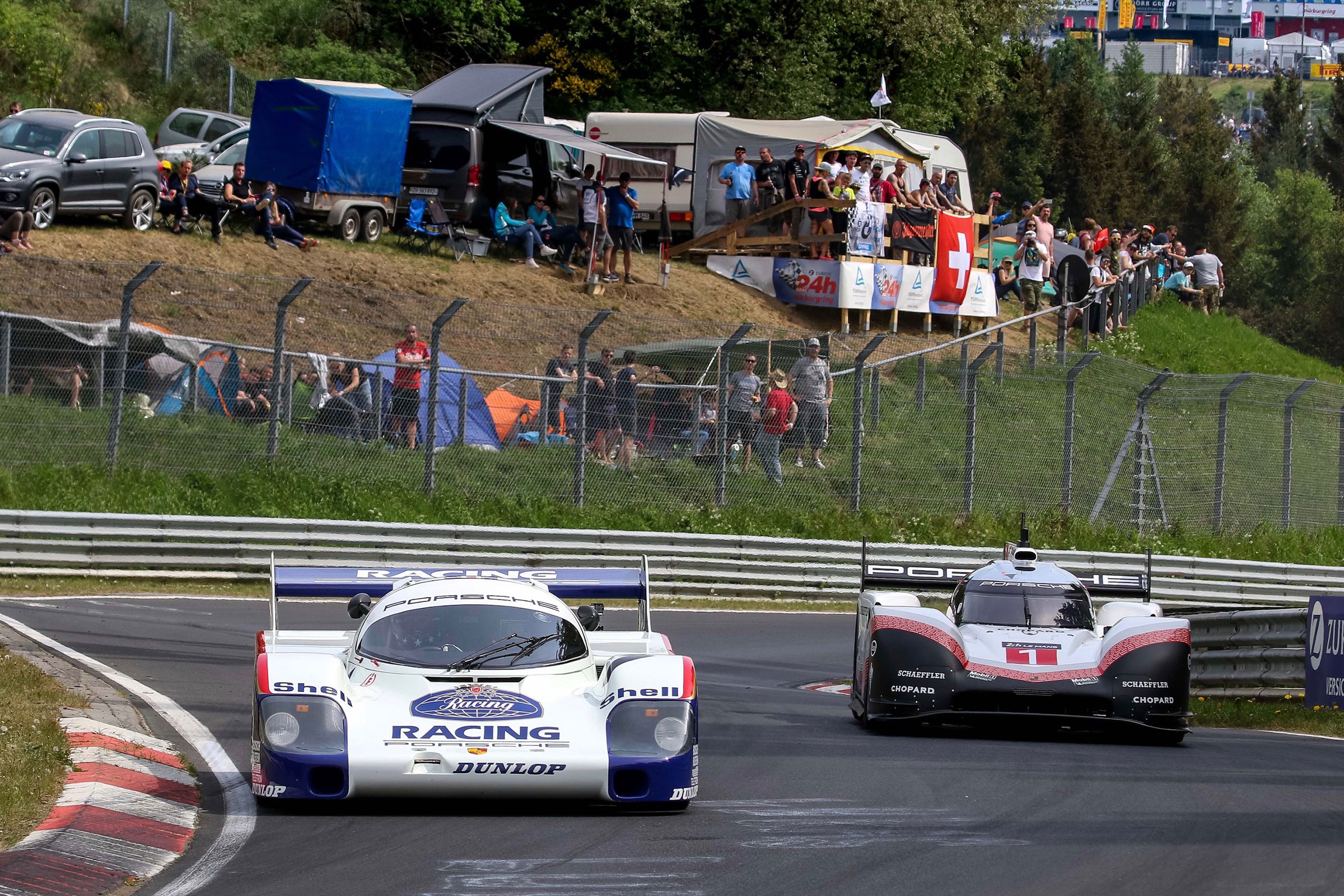 Porsche 919 Evo and Porsche 956 C