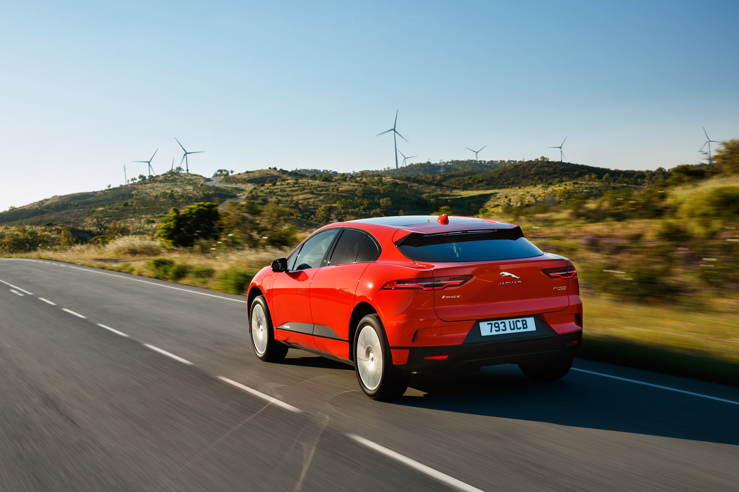 Jaguar I-Pace driving - rear quarter