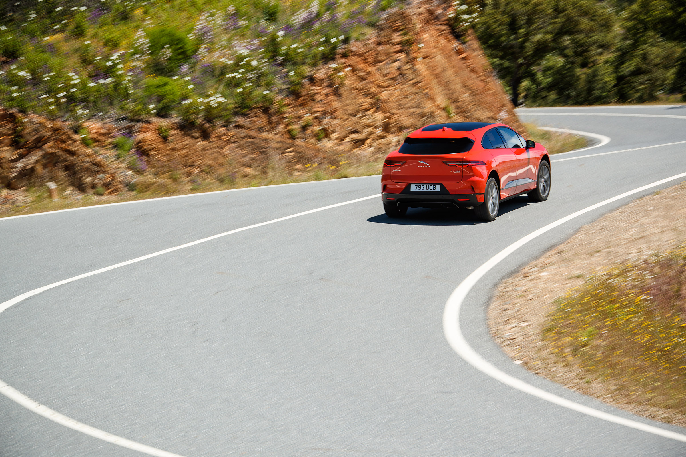Jaguar I-Pace driving - rear