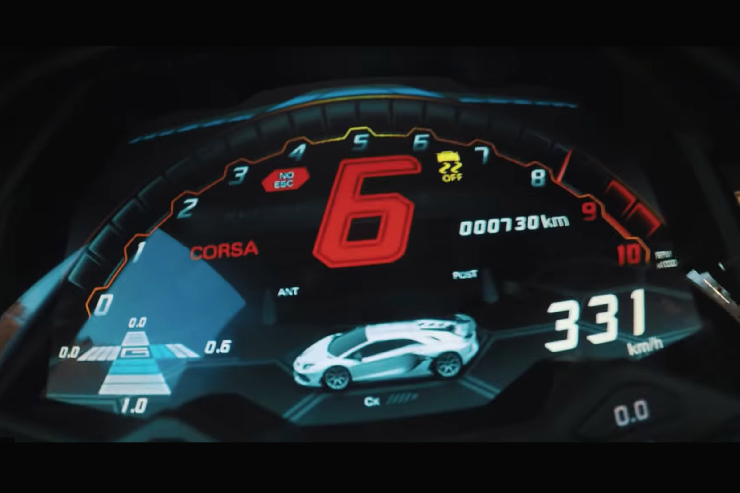 Lamborghini Aventador SV Jota - instrument cluster