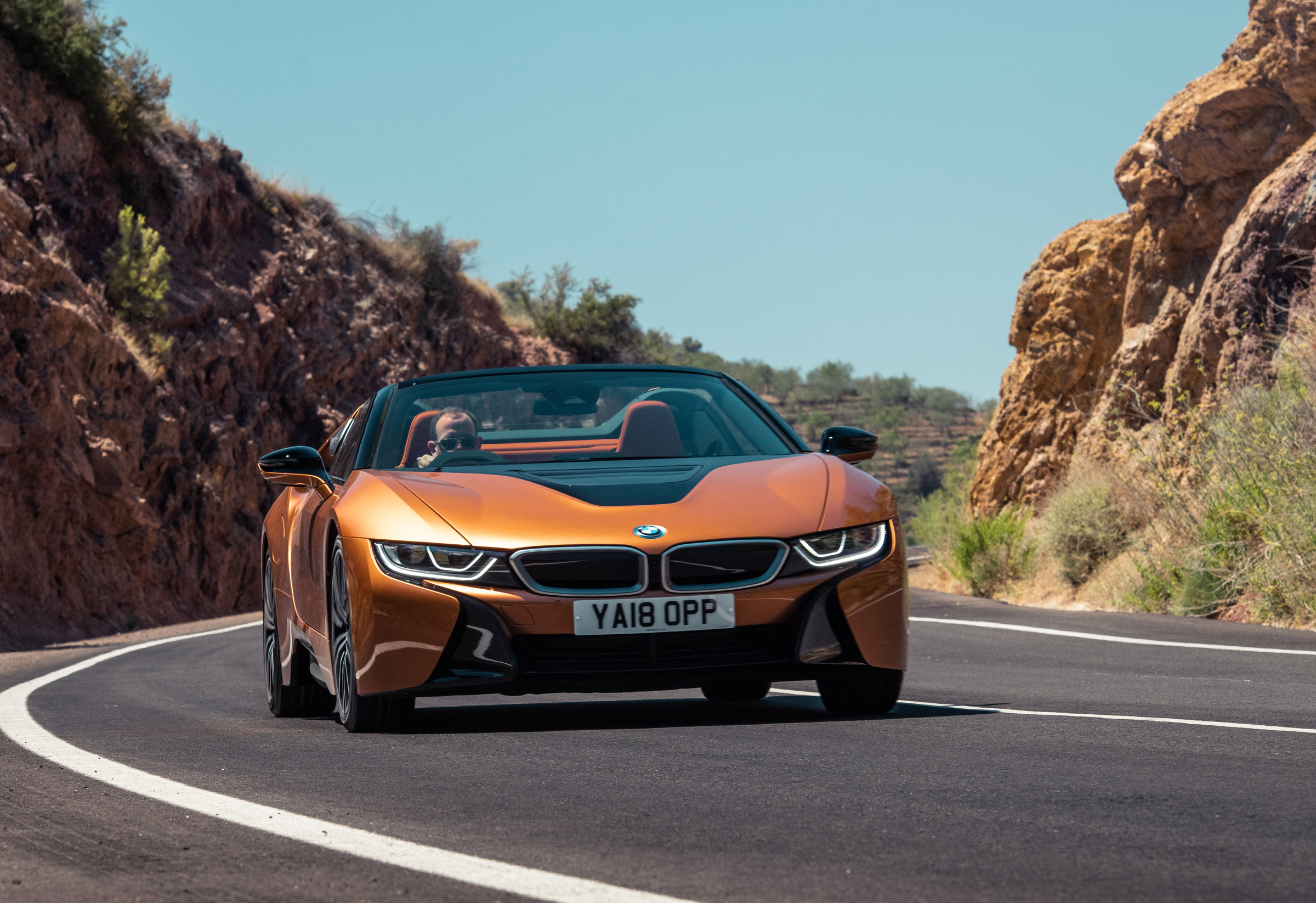 BMW i8 Roadster cornering