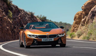 BMW i8 Roadster cornering