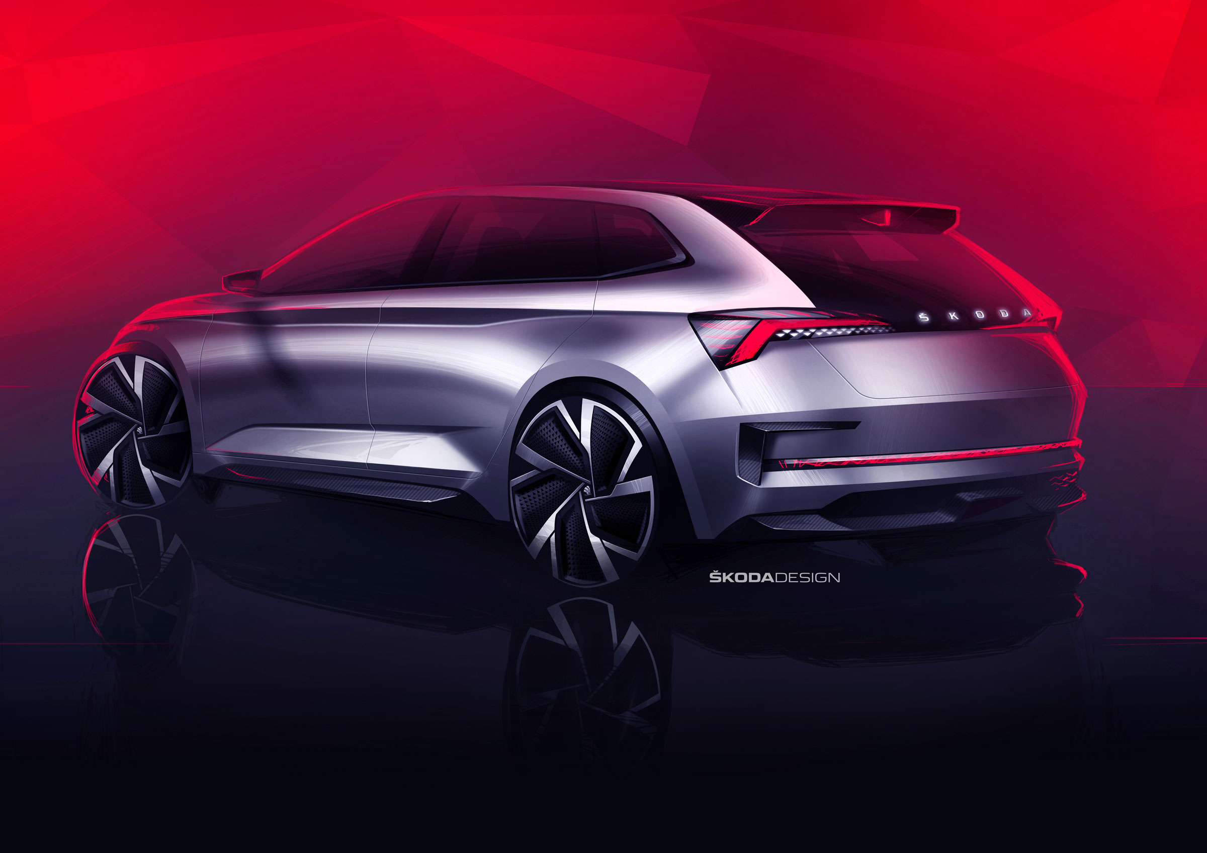 Skoda Vision RS concept sketch - rear