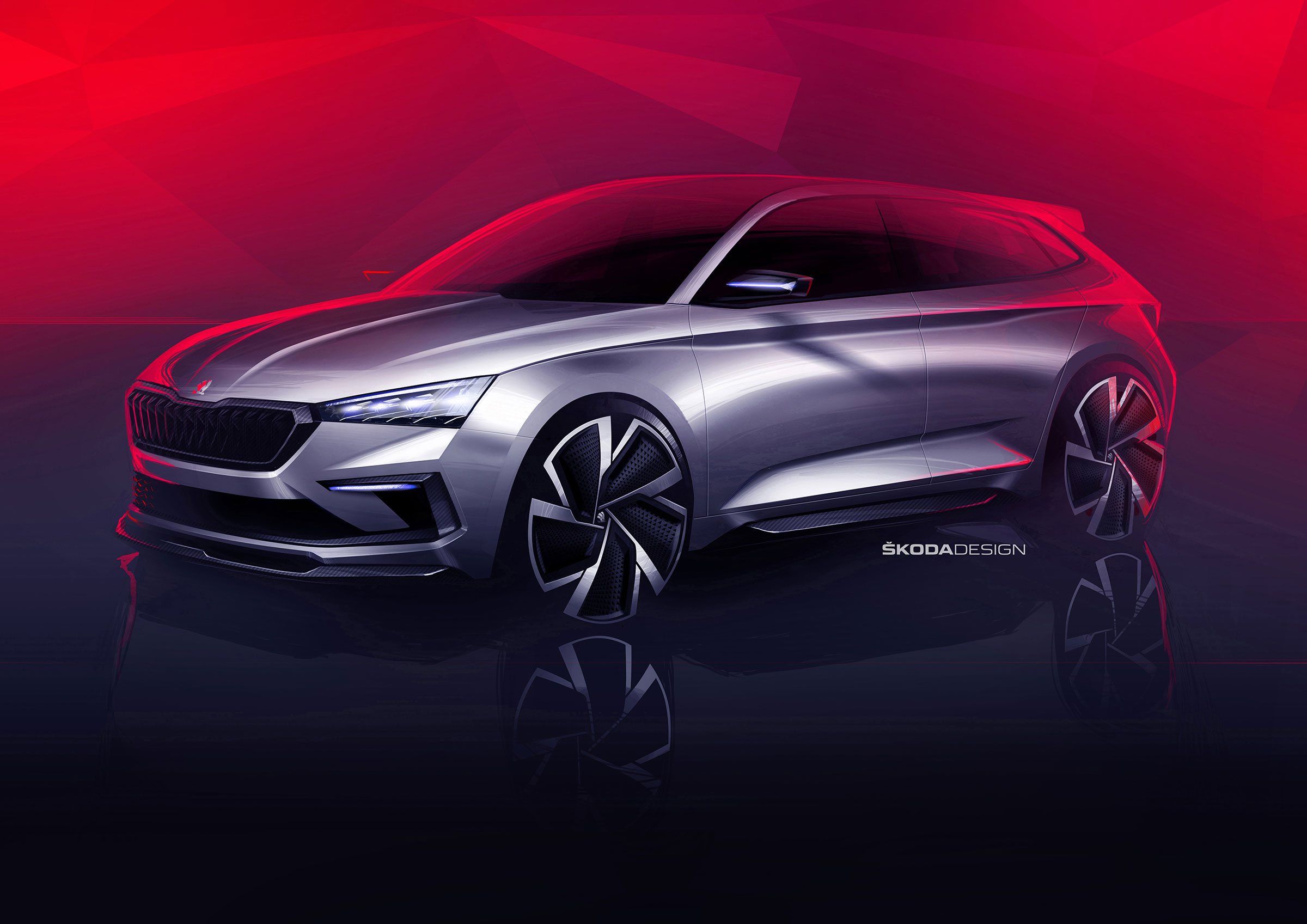 Skoda Vision RS concept sketch - front