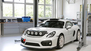 Porsche Cayman GT4 Clubsport rally - front