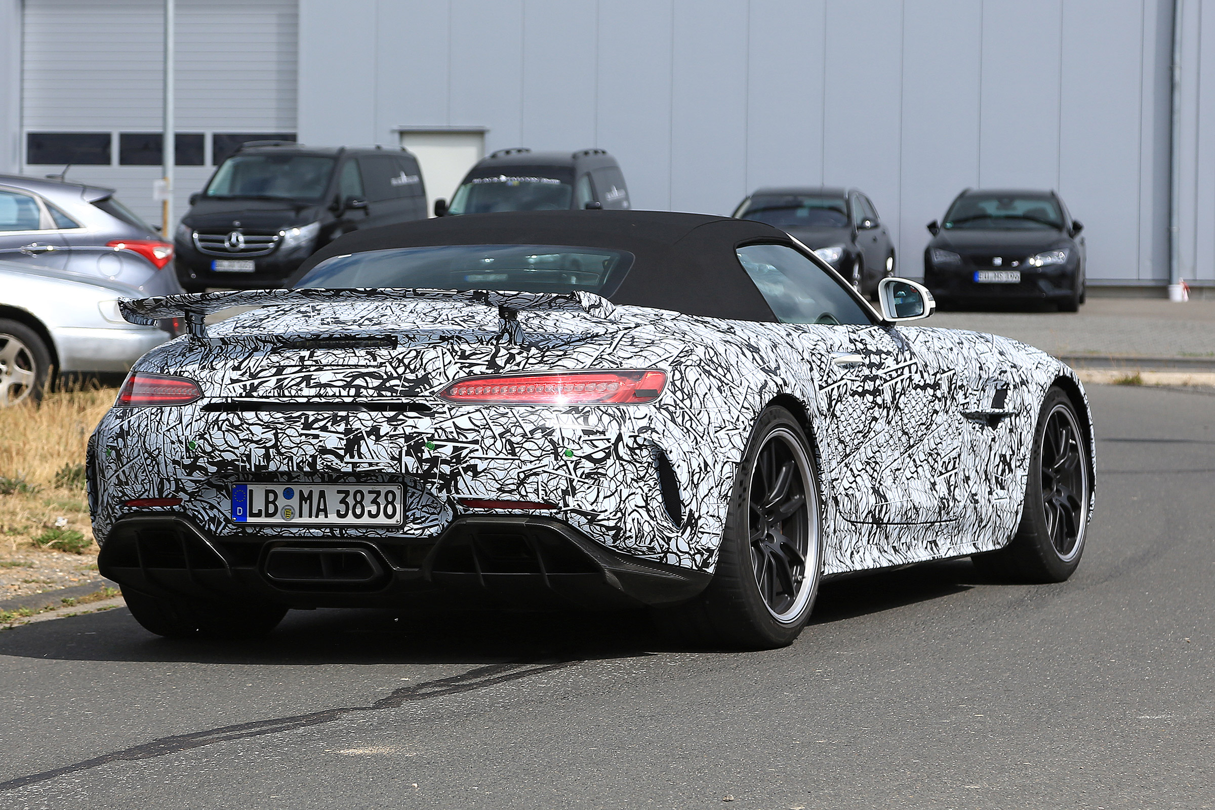 Mercedes-AMG GT R roadster spy - rear quarter