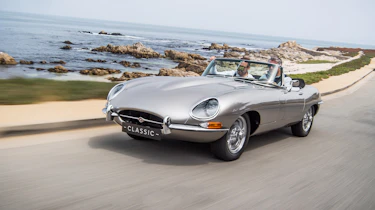 Jaguar E-type Zero - driving front quarter