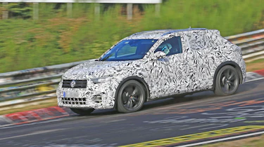 Volkswagen T-Roc R prototype testing at the Nürburgring - front