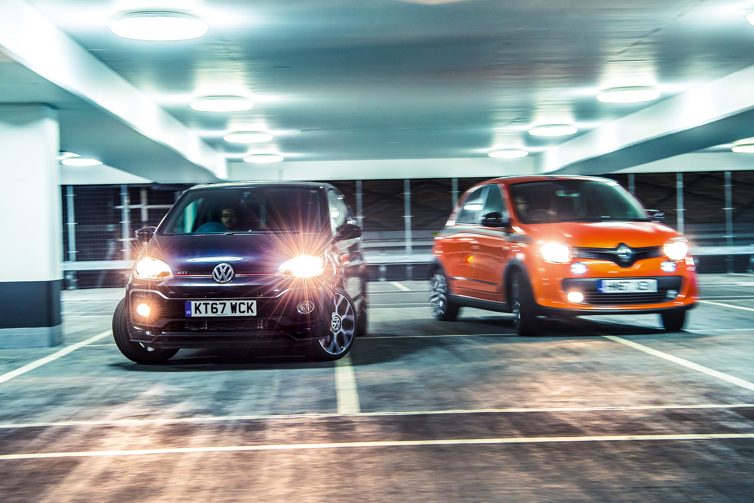 Renault Twingo GT vs Volkswagen Up GTI front