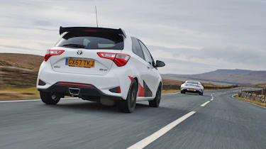 Yaris GRMN & Mercedes-AMG GT R rear