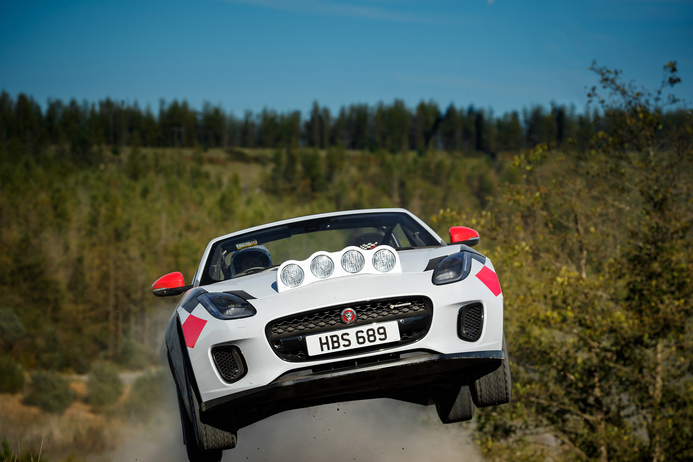 Jaguar F-Type rally car - jump