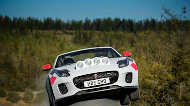 Jaguar F-Type rally car - jump