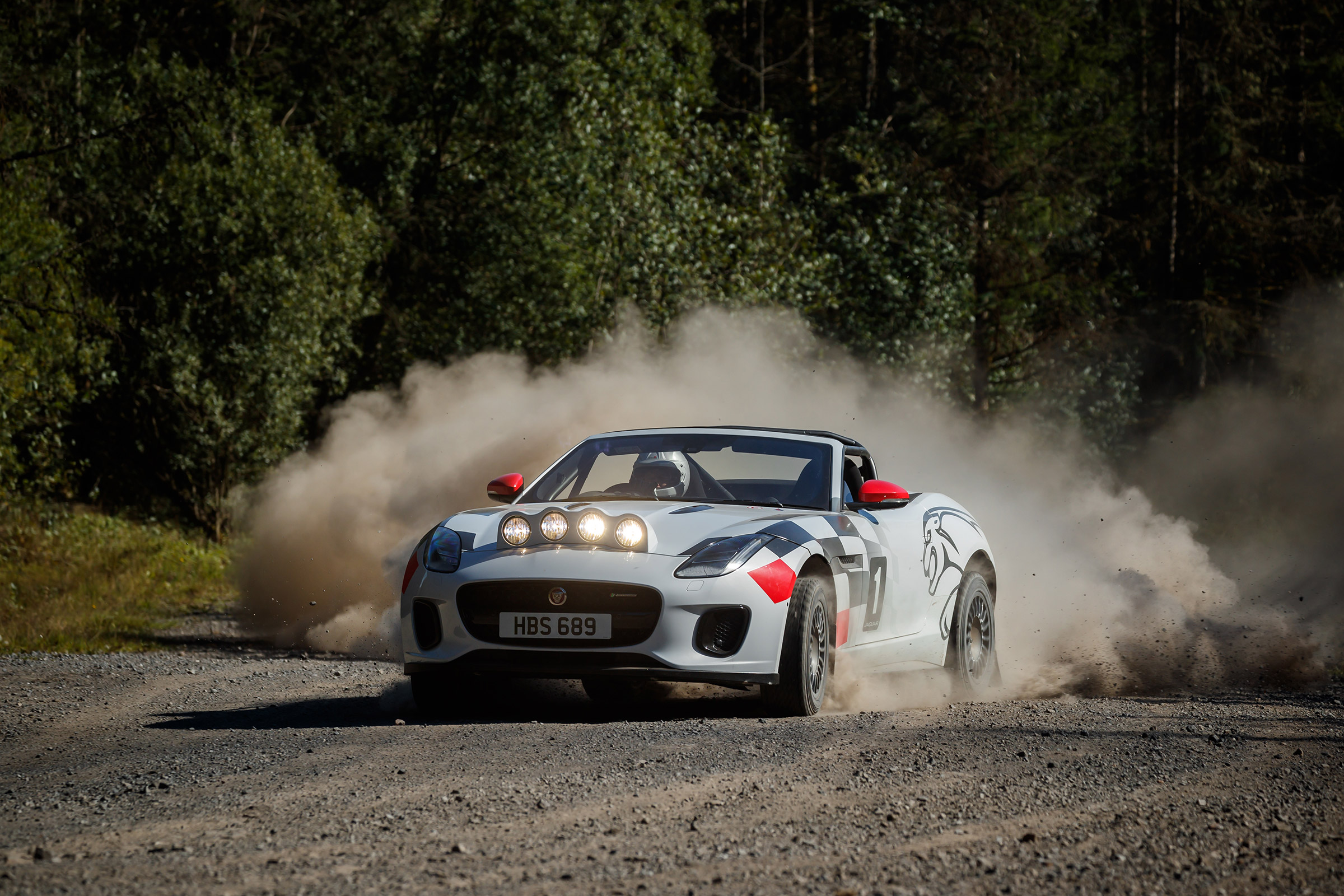 Jaguar F-Type rally car - front