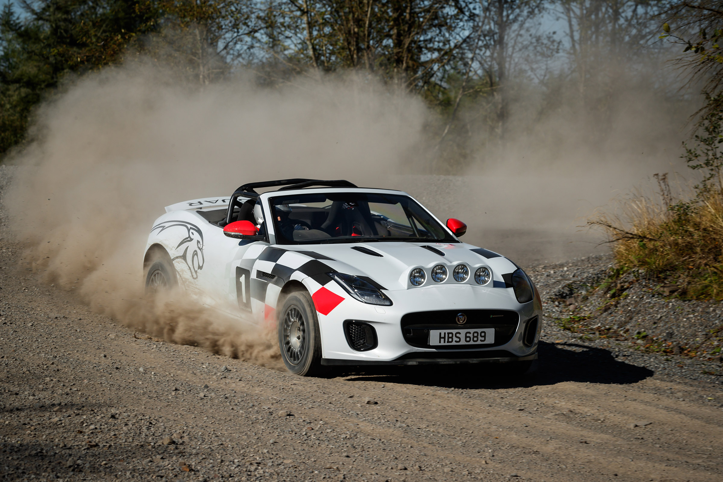 Jaguar F-Type rally car - side