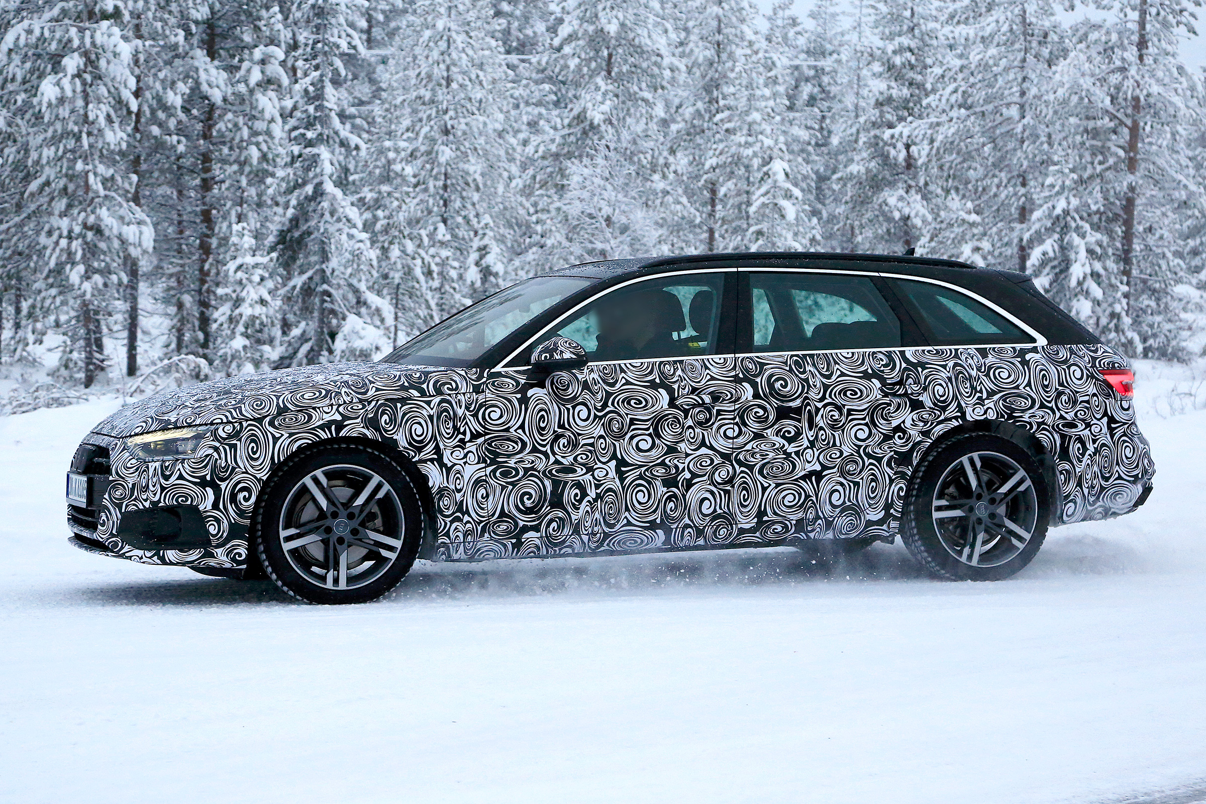 New Audi A4 spied side