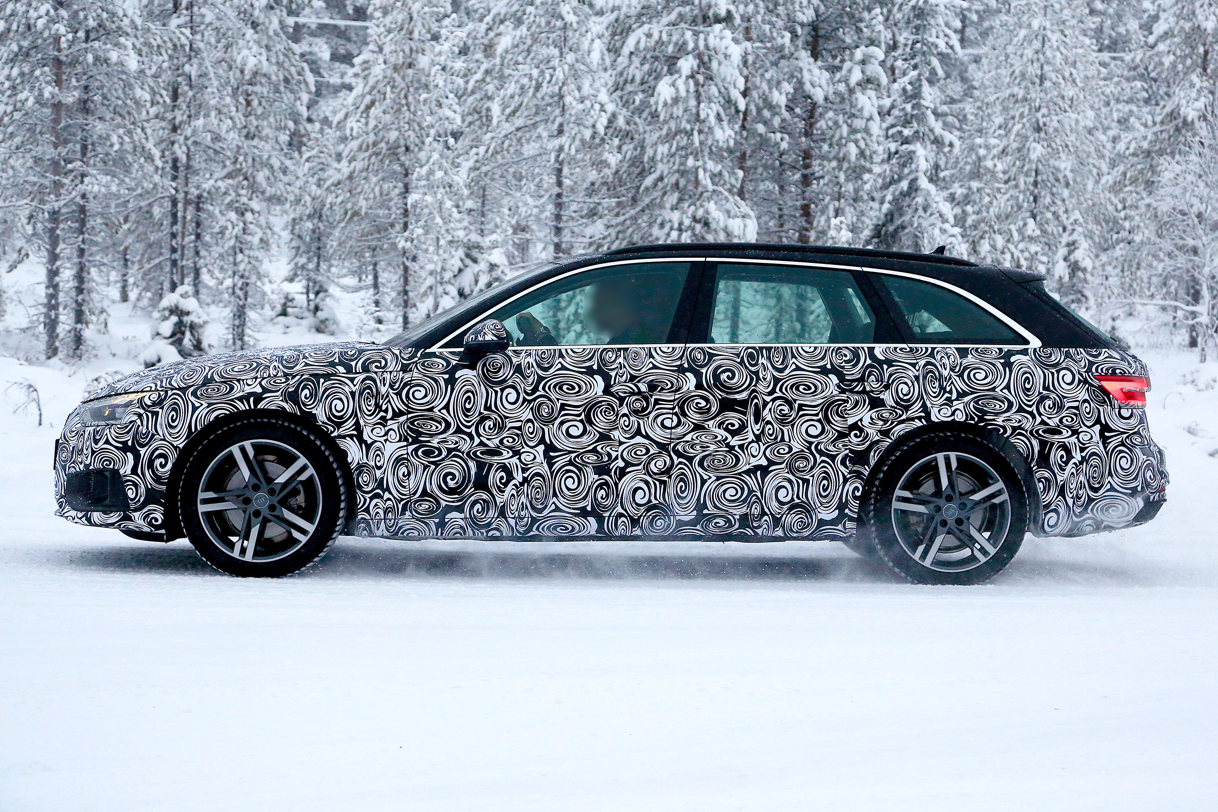 New Audi A4 spied side