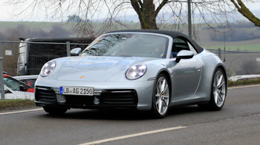 Porsche 911 Cabrio spy - front quarter
