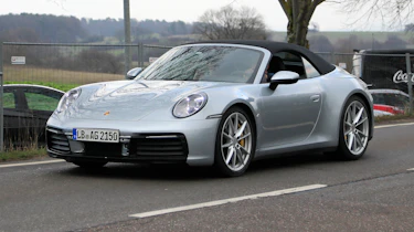 Porsche 911 Cabrio spy - front quarter