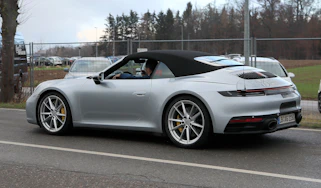 Porsche 911 Cabrio spy - rear quarter