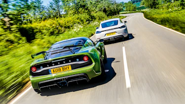 Porsche Cayman GTS vs Lotus Exige Sport 410