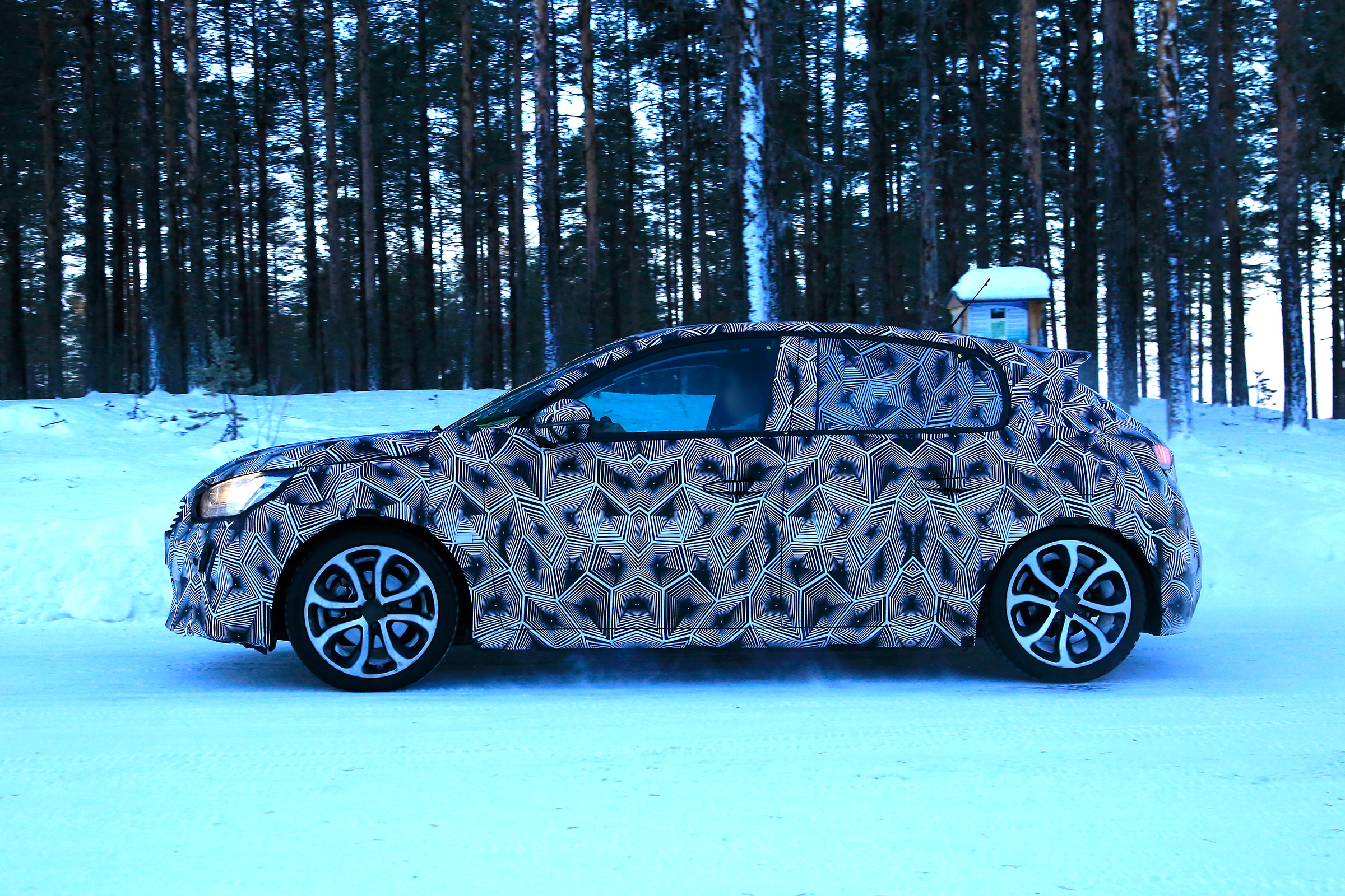 Peugeot 208 spied - side
