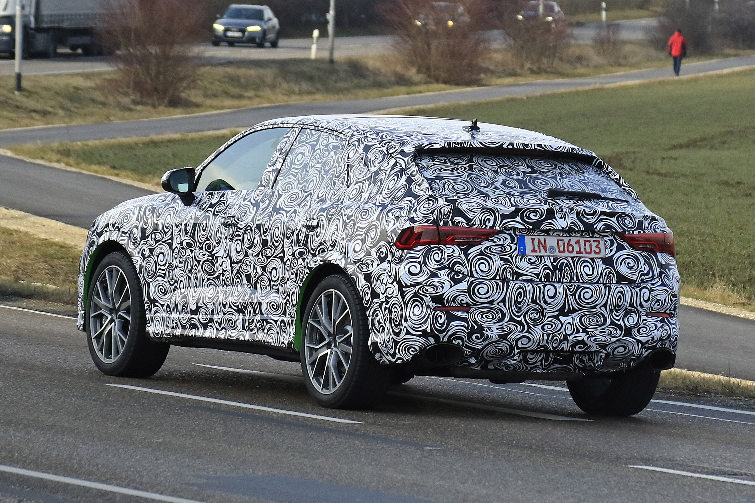 Audi RS Q3 Sportback spy - rear quarter