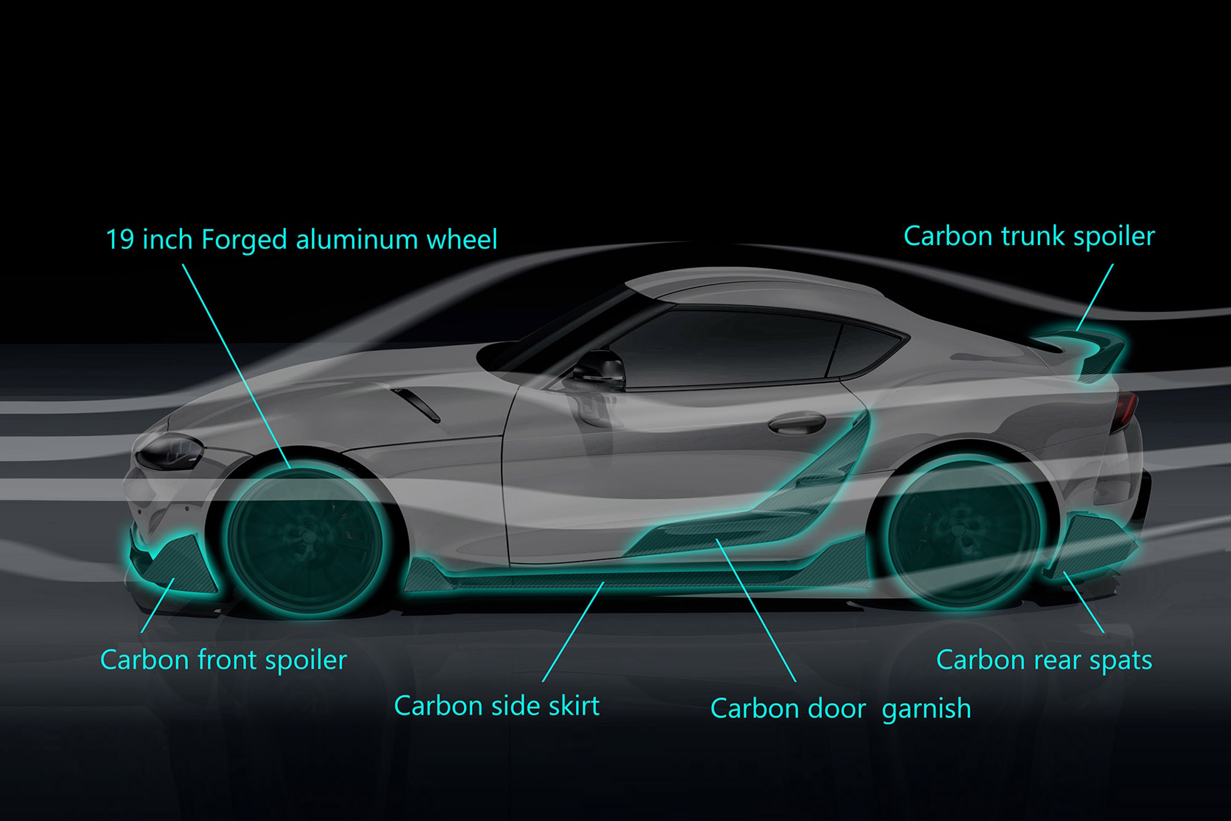 Toyota Supra TRD parts - side
