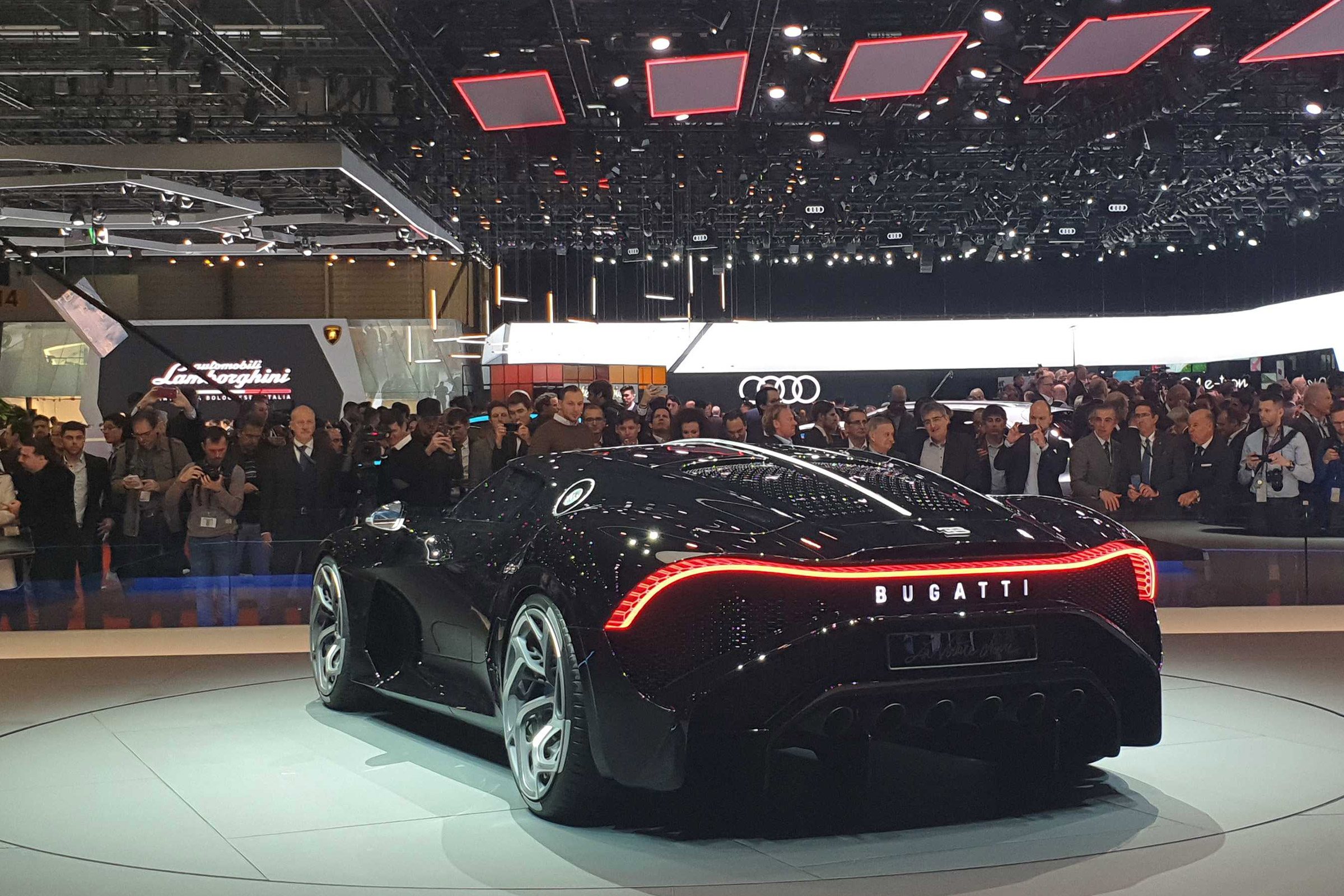 Bugatti La Voiture Noire at Geneva 2019 rear