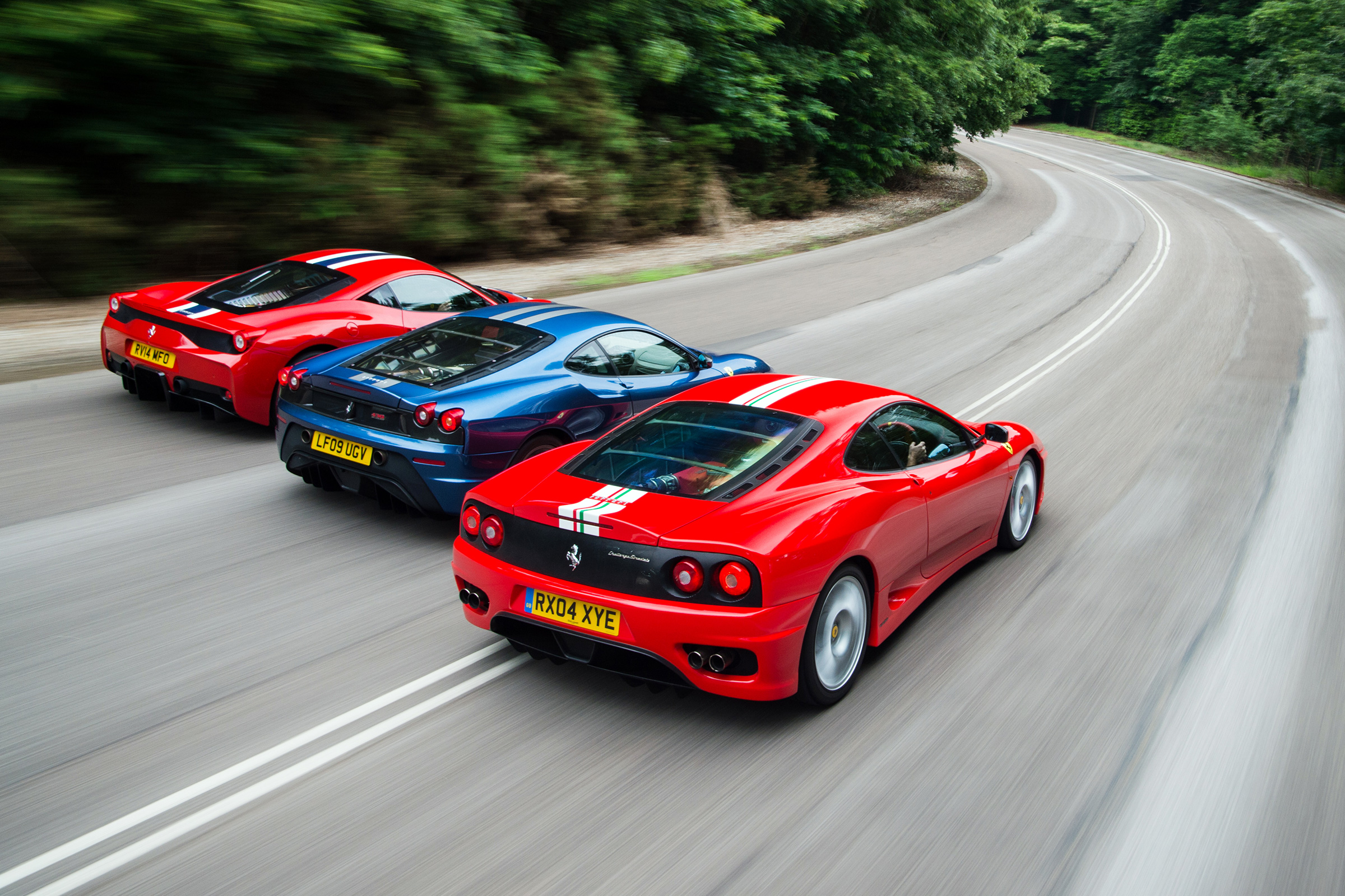 458 Speciale vs F430 Scuderia vs 360 Challenge Stradale